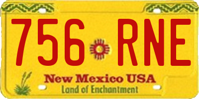 NM license plate 756RNE