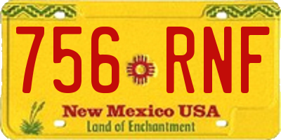 NM license plate 756RNF