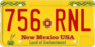 NM license plate 756RNL