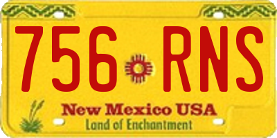 NM license plate 756RNS