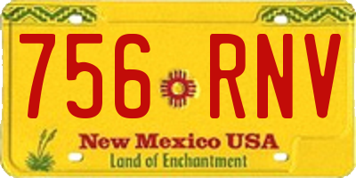 NM license plate 756RNV