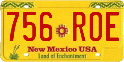 NM license plate 756ROE