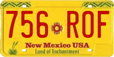 NM license plate 756ROF