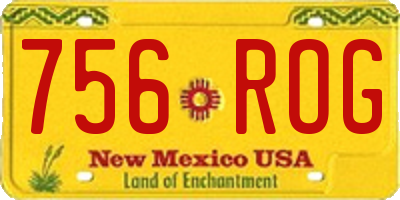 NM license plate 756ROG