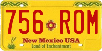 NM license plate 756ROM