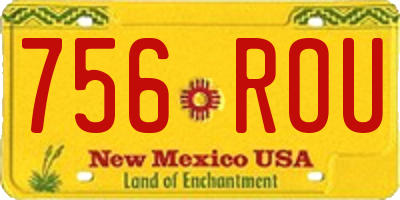 NM license plate 756ROU