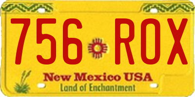 NM license plate 756ROX