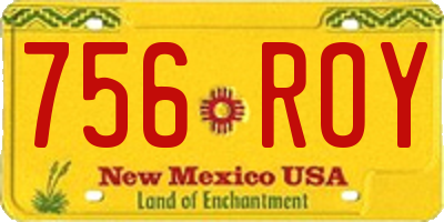 NM license plate 756ROY
