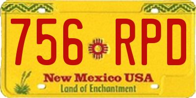 NM license plate 756RPD