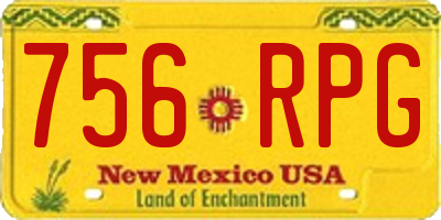 NM license plate 756RPG