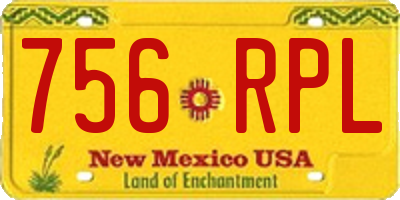 NM license plate 756RPL