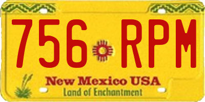 NM license plate 756RPM