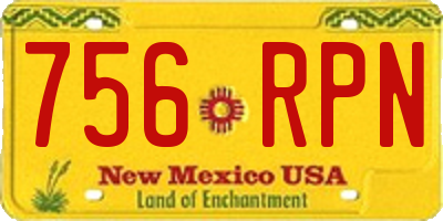 NM license plate 756RPN