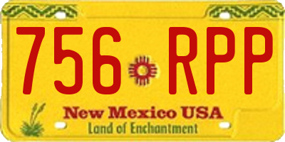 NM license plate 756RPP