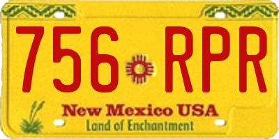 NM license plate 756RPR