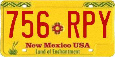 NM license plate 756RPY