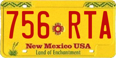 NM license plate 756RTA