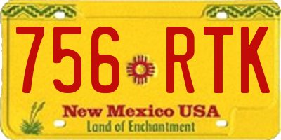 NM license plate 756RTK