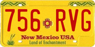 NM license plate 756RVG