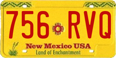 NM license plate 756RVQ
