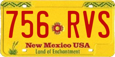 NM license plate 756RVS