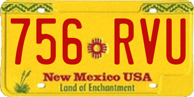 NM license plate 756RVU