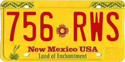 NM license plate 756RWS