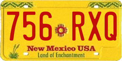 NM license plate 756RXQ