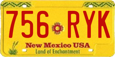 NM license plate 756RYK