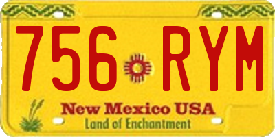 NM license plate 756RYM