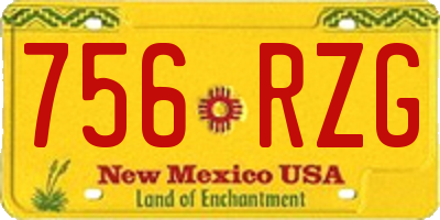 NM license plate 756RZG