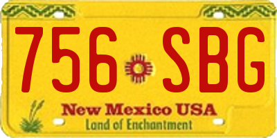 NM license plate 756SBG