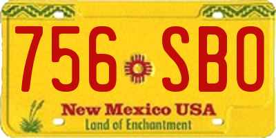 NM license plate 756SBO