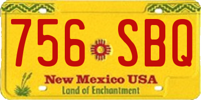NM license plate 756SBQ