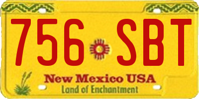 NM license plate 756SBT