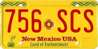 NM license plate 756SCS