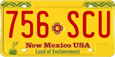 NM license plate 756SCU