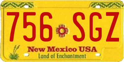 NM license plate 756SGZ