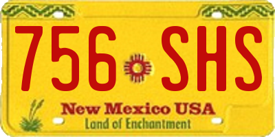 NM license plate 756SHS