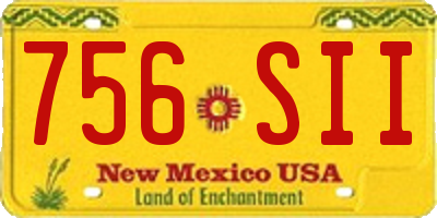NM license plate 756SII