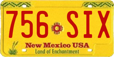 NM license plate 756SIX