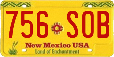 NM license plate 756SOB