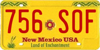NM license plate 756SOF