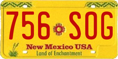 NM license plate 756SOG