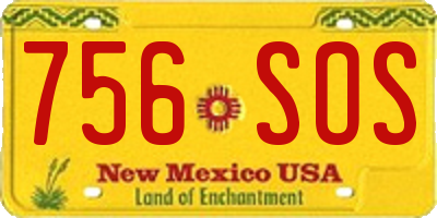 NM license plate 756SOS