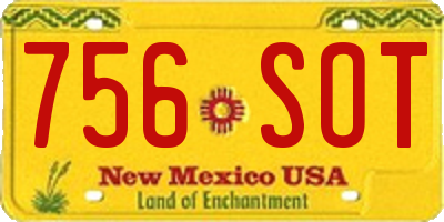 NM license plate 756SOT