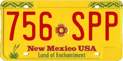 NM license plate 756SPP