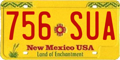 NM license plate 756SUA