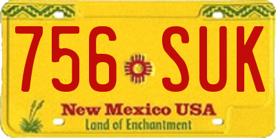 NM license plate 756SUK