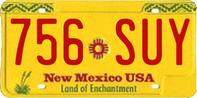 NM license plate 756SUY